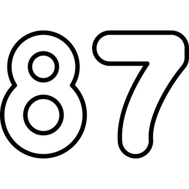 Numara 68 siyah beyaz simge