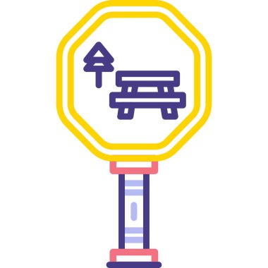 Otobüs durağı tabelası. Basit vektör illüstrasyonu