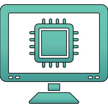 ekran simgesi olan dizüstü bilgisayar, çizgi film biçimi