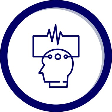 Beyin ikonu vektör illüstrasyonlu baş