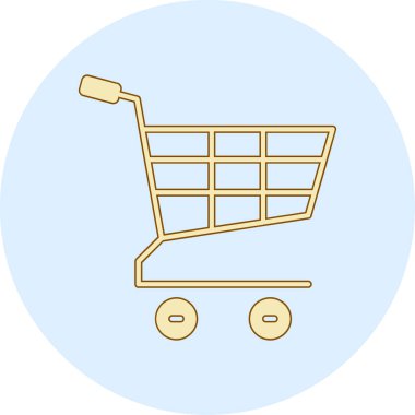 Alışveriş arabası simgesi, basit tasarım