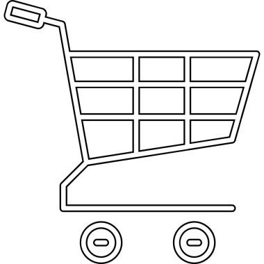 Alışveriş arabası simgesi, vektör illüstrasyonu