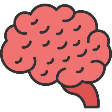 Beyin. Web simgesi basit illüstrasyon