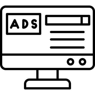 reklam reklam pazarlama simgesi ana hatları biçiminde