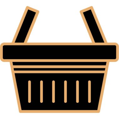 Alışveriş sepeti ikonu. Taslak alışveriş sepeti vektör rengi düz izole