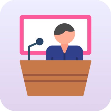 Bir politikacının düz vektör simgesi