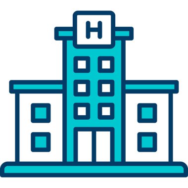 Hastane binası modern simge, vektör illüstrasyonu