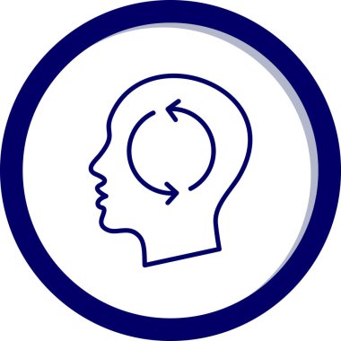 modada izole edilmiş arka planda beyin simgesine sahip baş