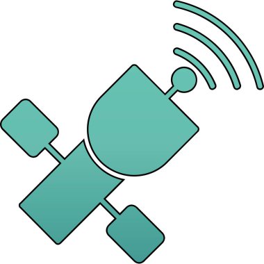 uydu anten simgesi. ana hat uydu vektör simgesi rengi düz izole