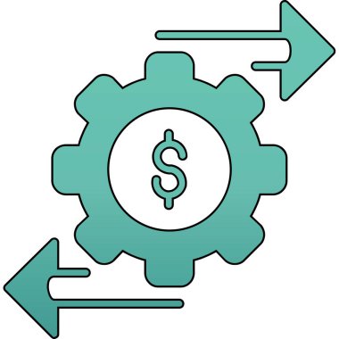 dişli dolar para simgesi tam stil
