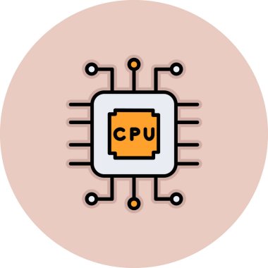 Cpu vektör simgesi modern illüstrasyon