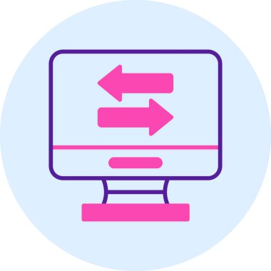 Bilgisayar ekranının vektör illüstrasyonu