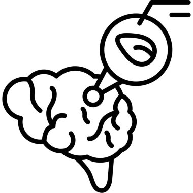 Beyin. Web simgesi basit tasarım