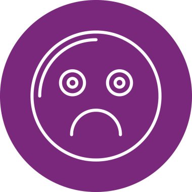 Üzgün surat. Web simgesi basit illüstrasyon