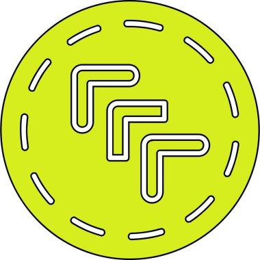 Sarı dairenin yeşil ve beyaz arkaplanının vektör çizimi