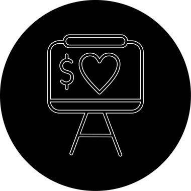 para kutusu kalp vektörü sembol tasarımı