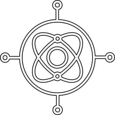 Atom simgesi. Atom vektör simgesi web için basit örnek