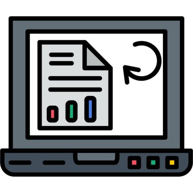 bilgisayar ekranı simgesi. dizin bilgisayar görüntüleme vektör rengi düz izole