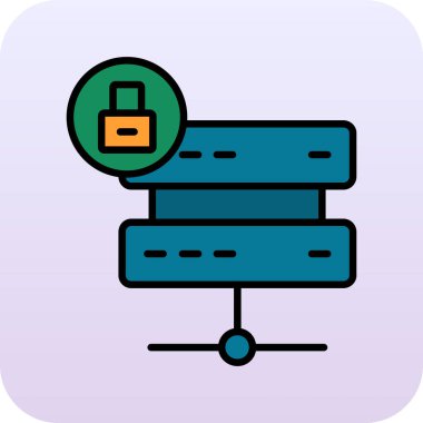 Web simgesi, internet güvenliğinin vektör illüstrasyonu