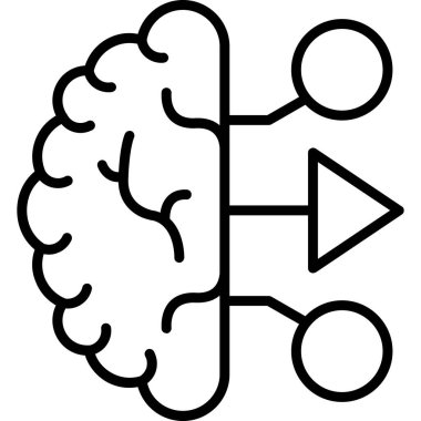 beyin ikonu vektör illüstrasyonu