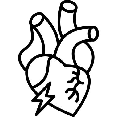 Eller simgesi olan kalp, ana hatlar biçimi