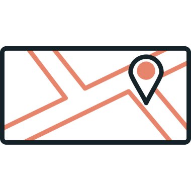 Zarf simgesiyle harita işaretleyicisi. Vektör illüstrasyonu