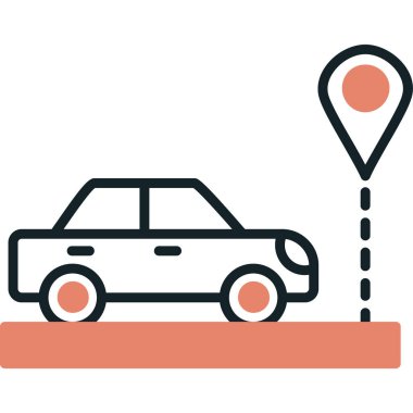 Araba park vektör simgesi