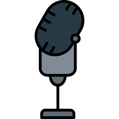 Mikrofon. Web simgesi basit illüstrasyon