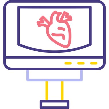 Kalp monitörü. Web simgesi