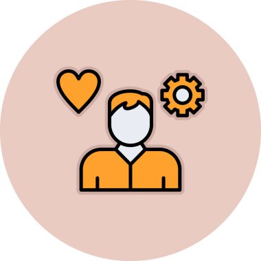 Kolayca değiştirebilen veya düzenleyebilen kalp vektör simgesi olan adam