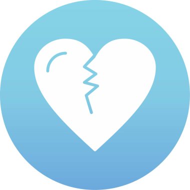 Kırık kalp ikonu vektör çizimi tasarımı