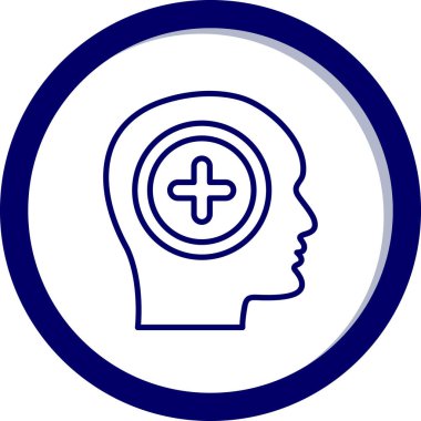 Beyin. Web simgesi basit illüstrasyon