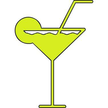 İzole edilmiş kokteyl ikonu. vektör çizimi tasarımı