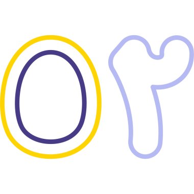 çizgi film doodle harf o