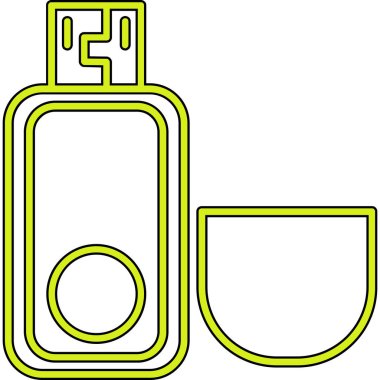 Yeşil ve beyaz bir ikonun vektör illüstrasyonu