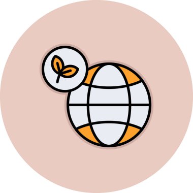 Küre ve küresel vektör çizimine sahip dünya gezegeni