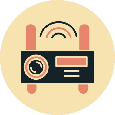 Radyo. Web simgesi basit illüstrasyon