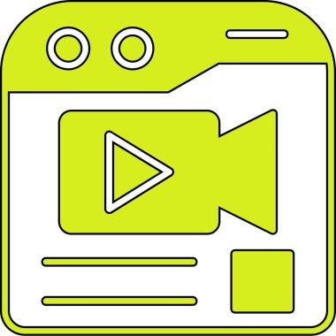video. Web simgesi basit illüstrasyon