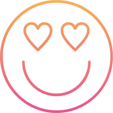 Mutlu yüz kalp ikonu