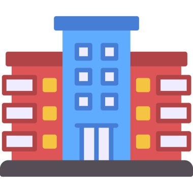 Bina. Web simgesi basit illüstrasyon