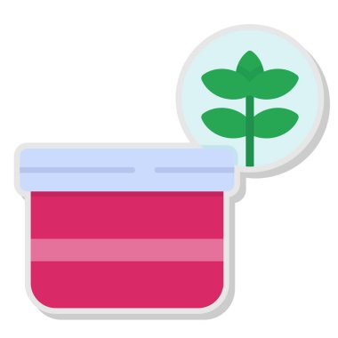 çiçek saksısı simgesi, vektör illüstrasyonu