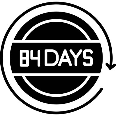 sayı 6 gün siyah simge tasarımı