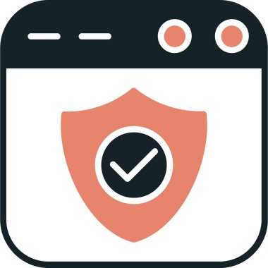 Güvenlik kalkanı simgesi, vektör illüstrasyonu