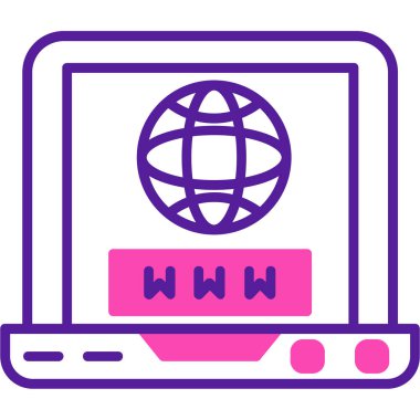 Tarayıcı ağı. Web simgesi basit illüstrasyon