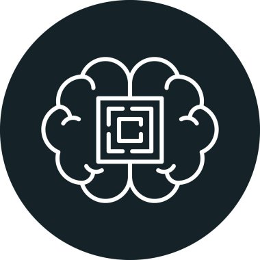 beyin ikonu vektör illüstrasyonu