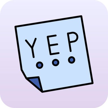 Evet, çizgi film karakteri simgesinin vektör illüstrasyonu,