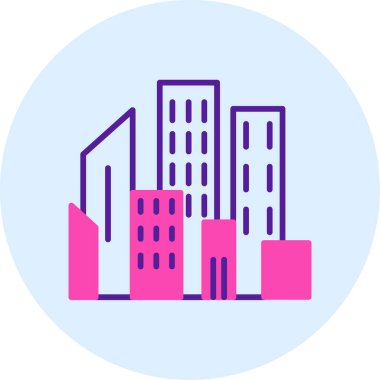 Bina. Web simgesi basit illüstrasyon