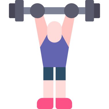 Dambılı kaldıran bir adamın düz simgesi