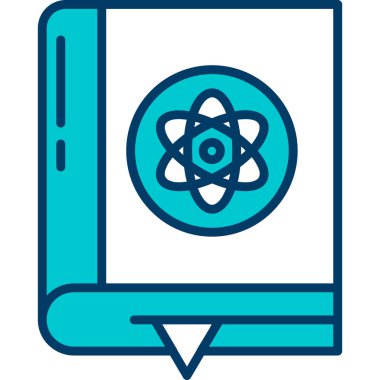 atom ve konuşma baloncukları vektör illüstrasyonlu bilgisayar kitabı