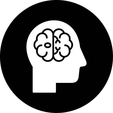 Beyin simgesinin vektör illüstrasyonu
